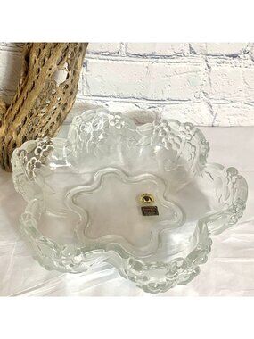 Vintage MIKASA Walther Glass CARMEN Low Bowl Crystal 10.5"